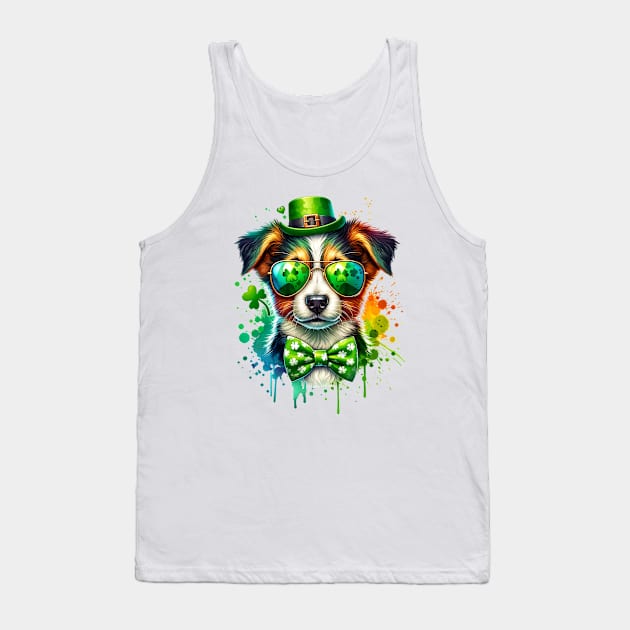 St Patricks Day Dog Ireland Colors Tank Top by Sassee Designs